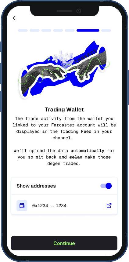 Select wallet for trading activity
