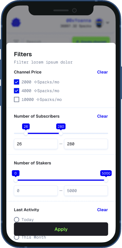 Filter channels in Explore page