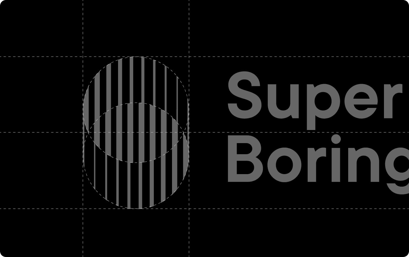 SuperBoring logo construction grid