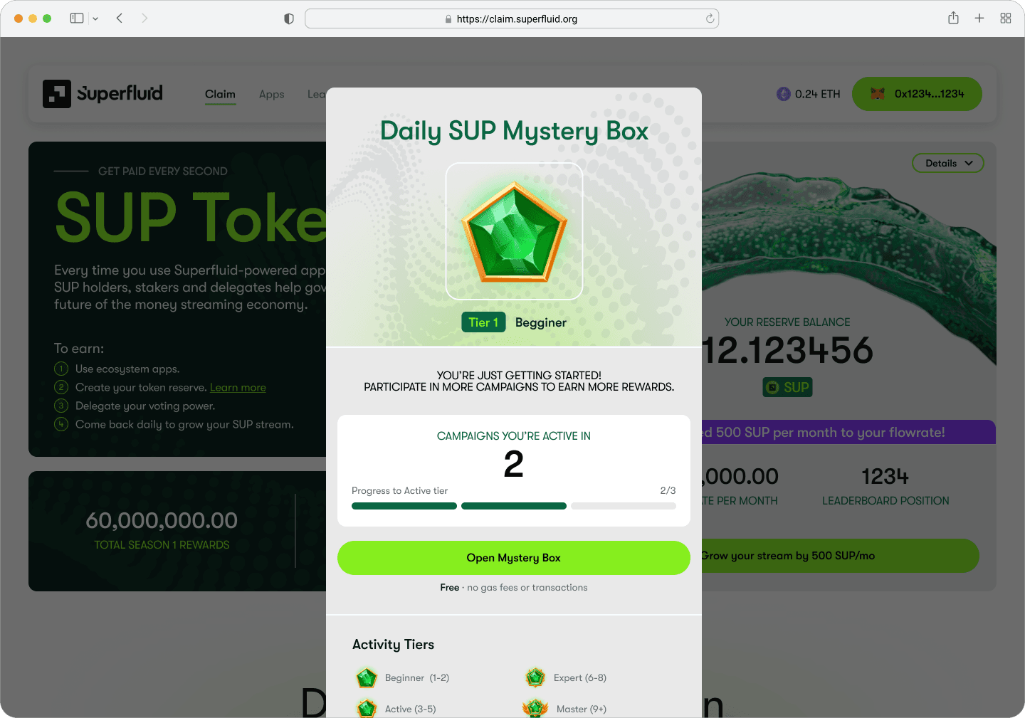 Daily Mystery Box granted on top of flowrate update.